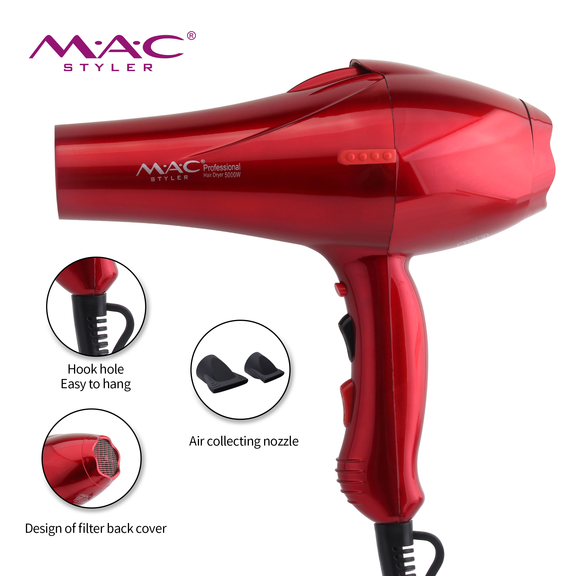 Best selling new style big wind 2200W fast drying hair without hurting hair dryer professional salon wholesale hair dryer