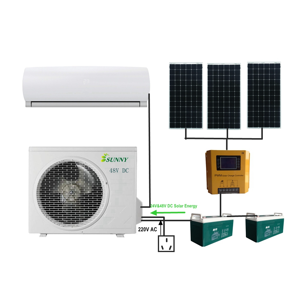 Солнечная система кондиционирования воздуха производитель 4usunny 48V DC солнечные фотоэлектрические сети сплит ac Холодный только на солнечных батареях кондиционеры цена