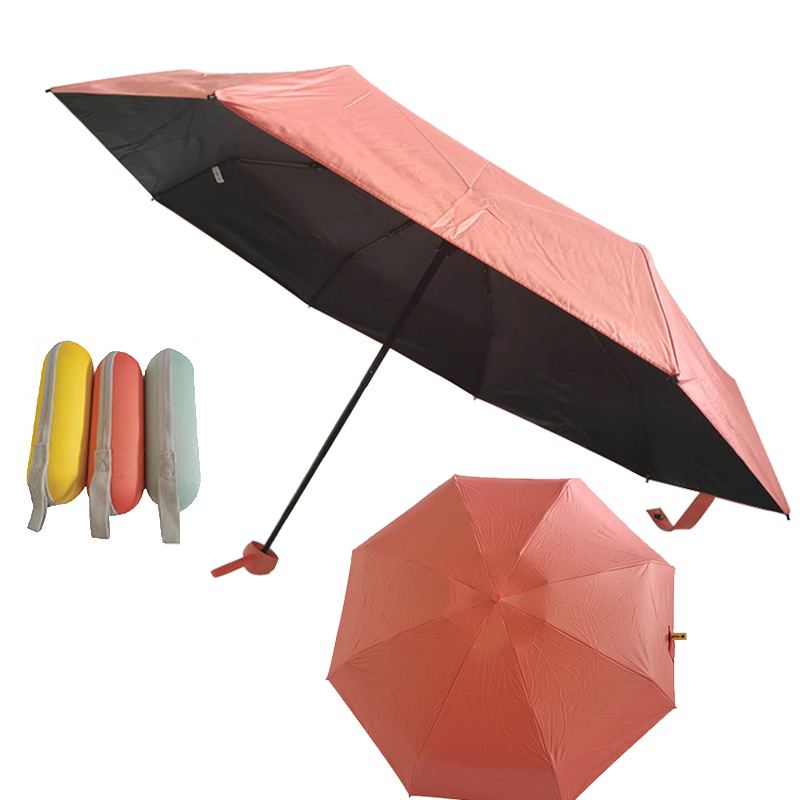New Lights and Small Mini Umbrella with Cute Capsule Case,5 Folding Compact Pocket Umbrella