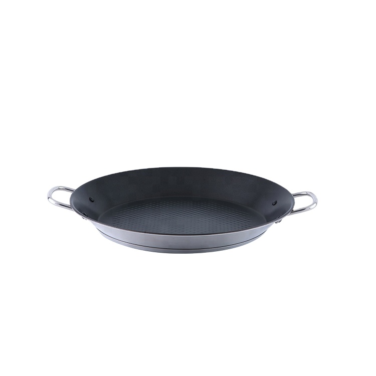 Антипригарная круглая кастрюля Paella из нержавеющей стали для газовой и индукционной плиты без крышки кастрюли