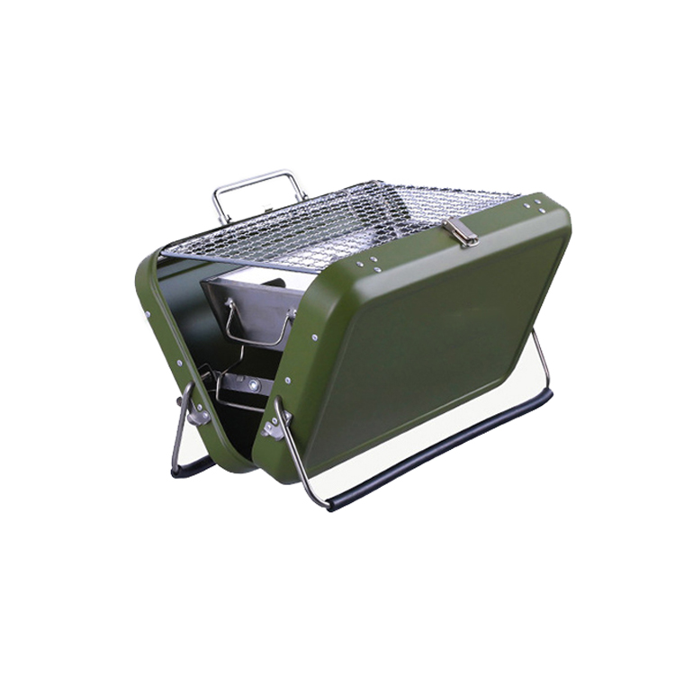 Custom Outdoor Mini Barbecue Grill Portable Briefcase Style Camping Folding Charcoal BBQ Grill