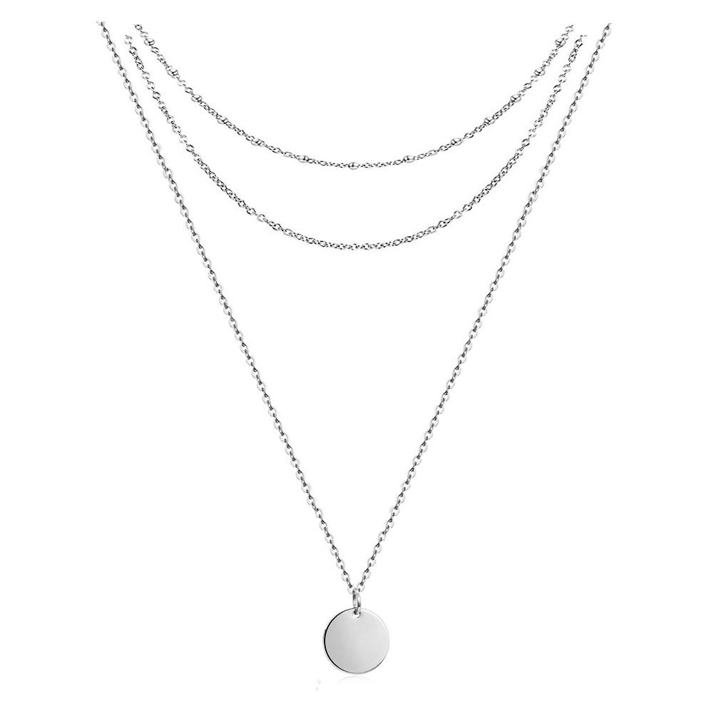 Wholesale Fashion Luxury layered necklace jewelry women Noble Dainty gold plated layered necklace stainless steel