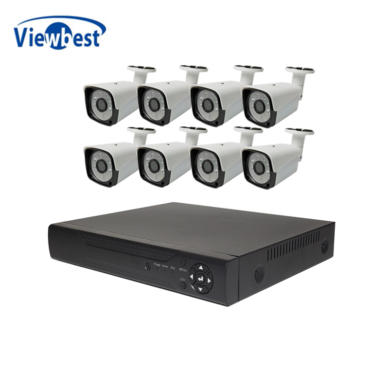8 Channel 1080p Surveillance System AHD Camera IP66 Waterproof Analog Cameras DVR Kit Metal Outdoor Bullet Security Camera