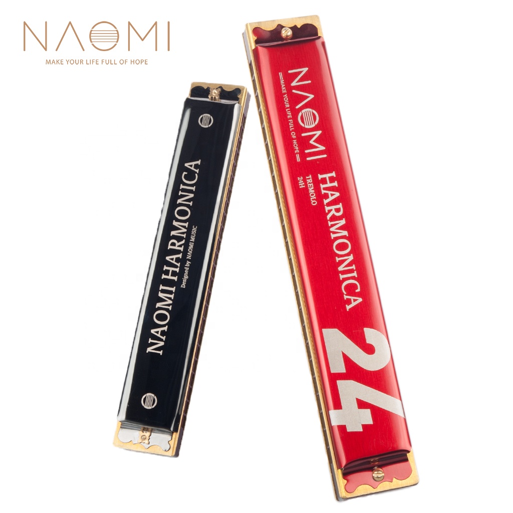 NAOMI 24 Hole Губная гармошка Admiral Performance Competition C Key Tremolo Губная гармошка для взрослых детей начинающих с жестким чехлом