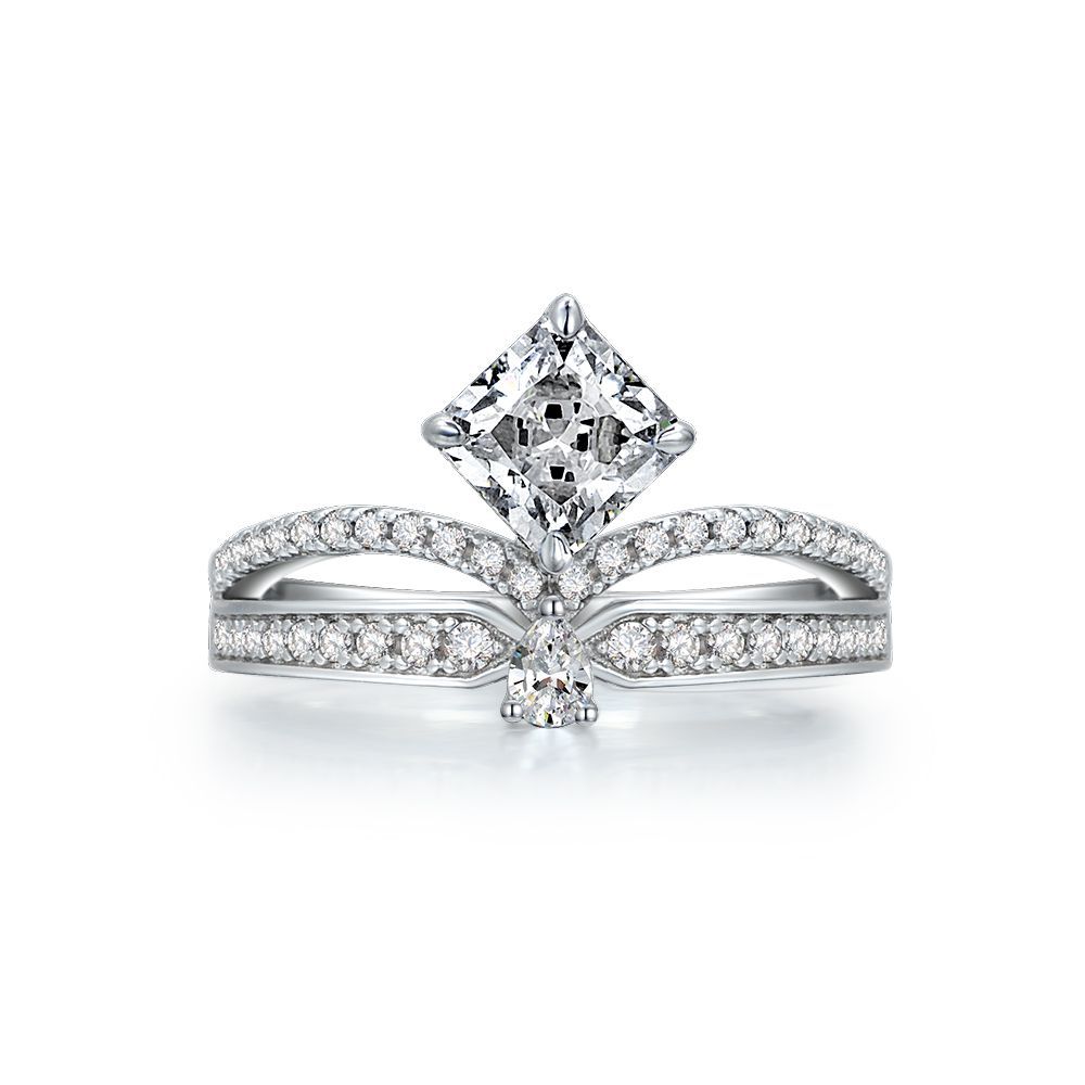 925 Sterling Silver Created Moissanite Diamond Engagement Wedding Ring Wholesale