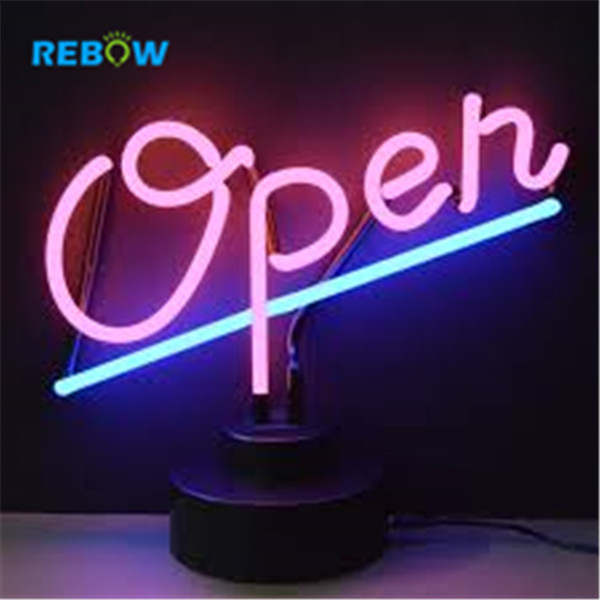 Rebow лучшие продажи быстрая доставка краски светодиодный силиконовый стекло освещение письма пользовательский открытый знак светодиодный неоновый свет для бизнеса