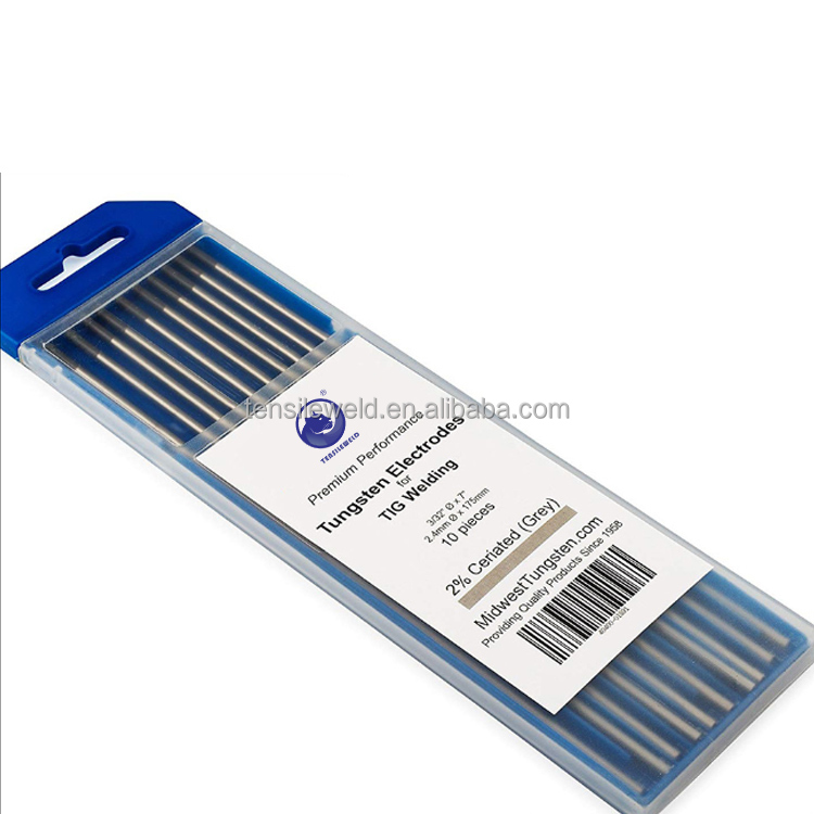 Gray WC20 TIG Welding Tungsten Electrodes 10 Pcs DC Welding at Low Current