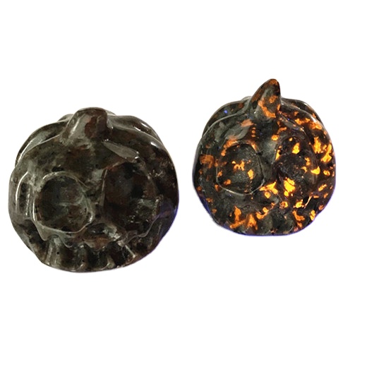 Wholesale crystal crafts Crystal Yooperlite Pumpkin shaped ghost head ornament Halloween decorations gifts