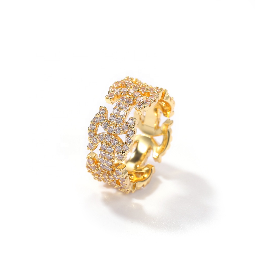 2021 Hot Selling Hip Hop Ring Inlaid Zircon Diamond Simple Creative Geometric Shape Index Finger Ring Jewelry