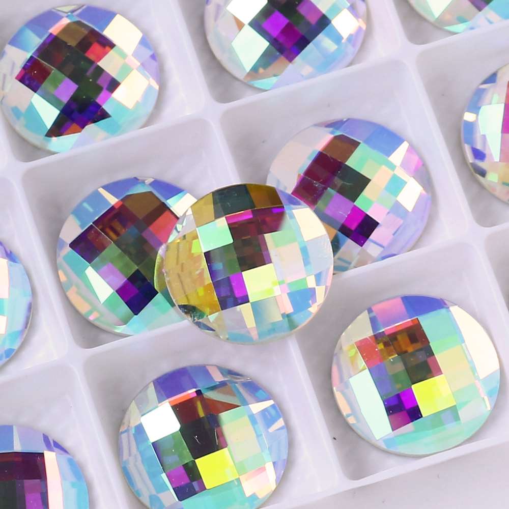 Большие круглые Crystal AB Шить на камнях на свадебное платье