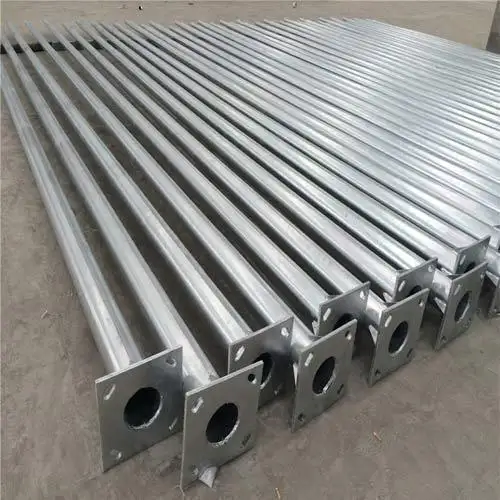 Power Road Light Pole Galvanized Steel Made in China Power Distribution Box Electric Power Transmission Galvanized Silver