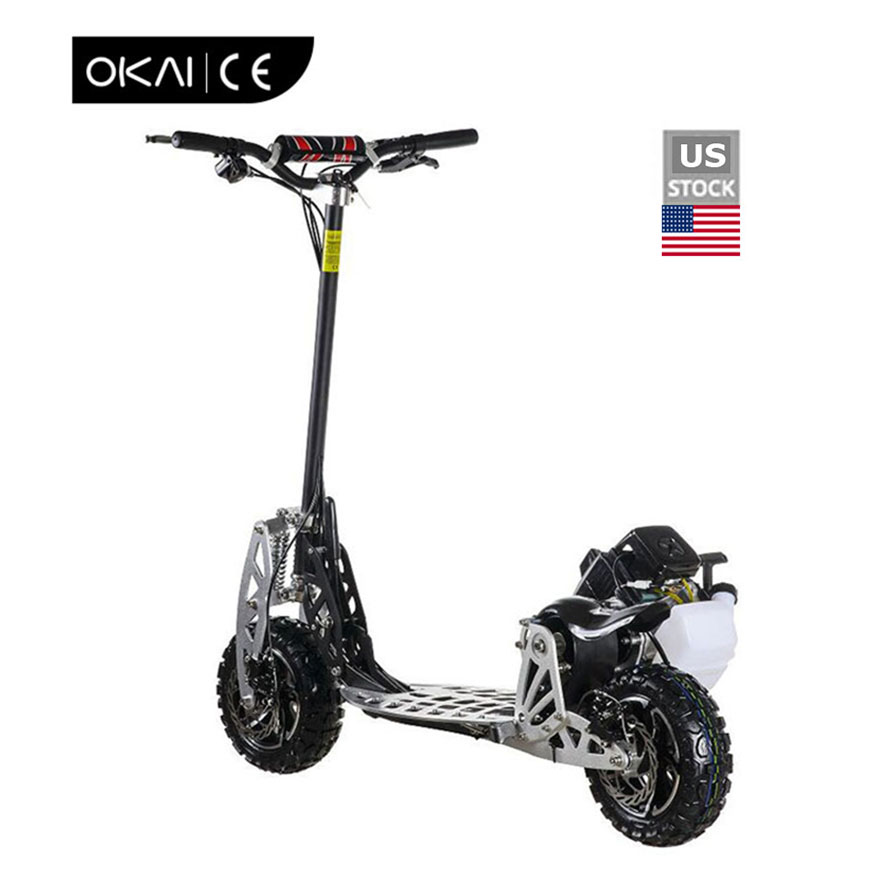 Okai US Warehouse 2-х тактный 1.4L 49 км/ч скорость изготовленный на заказ самокат бензин 49cc приведенный в действие газом скутер
