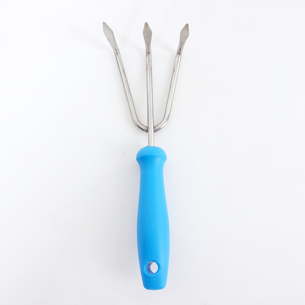 Mini Size Steel Teeth PP Plastic Garden Tool Leaf Weeding Rake With Handle