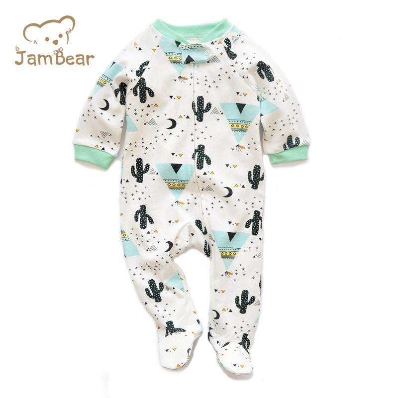 Комбинезоны JamBear для маленьких девочек, детская одежда, Весенняя детская одежда, 100% органический хлопок, производитель детской одежды с принтом для новорожденных