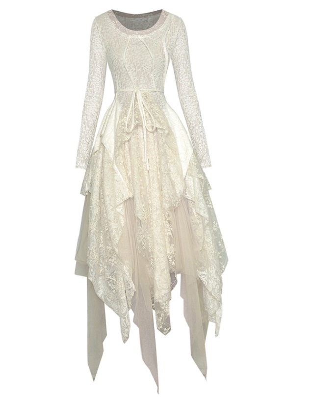 Ball Gown Party Women's Dress 2022 Spring Autumn Ladies Sexy Tulle Mesh Embroidery Patchwork Long Sleeve Lace Sexy Dress Vestido