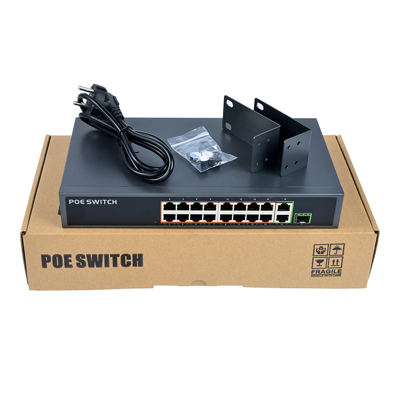 Сетевой коммутатор poe V2.0, 16 + 2 порта, 802 AF/at, 16 портов, 150 Вт