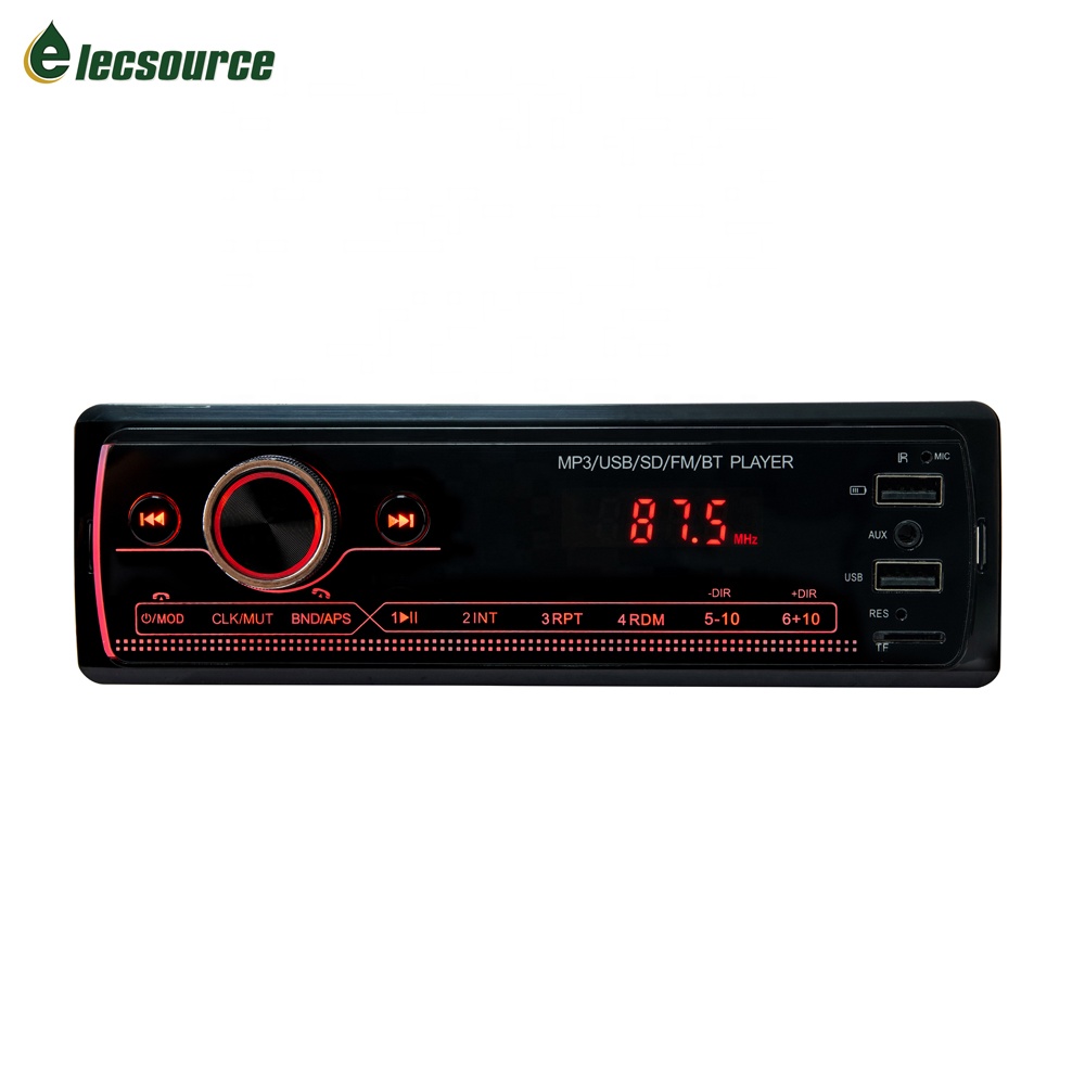 Universal full touch in-dash 1-din car audio digital media receiver with USB/TF/AUX/Bluetooth/FM radio