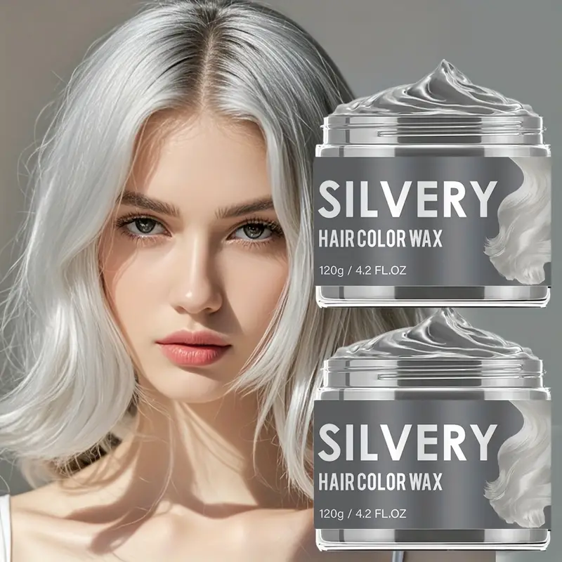 Hair Dye Washable Natural Instant Hair Color Cream silver Wax for DIY Hairstyle for Kids Men Women Halloween Party -739269
