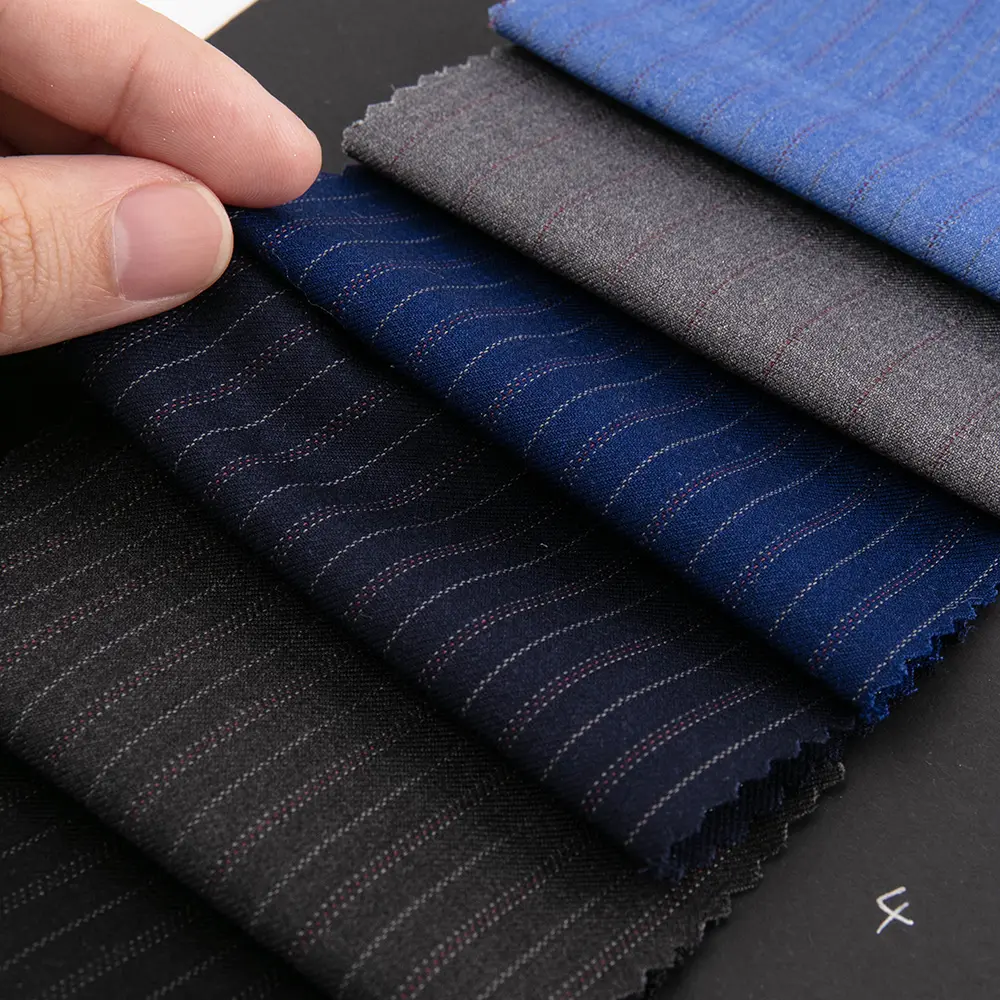 Fashion classic yarn dyed stripe suiting shirting fabrics for professional suits