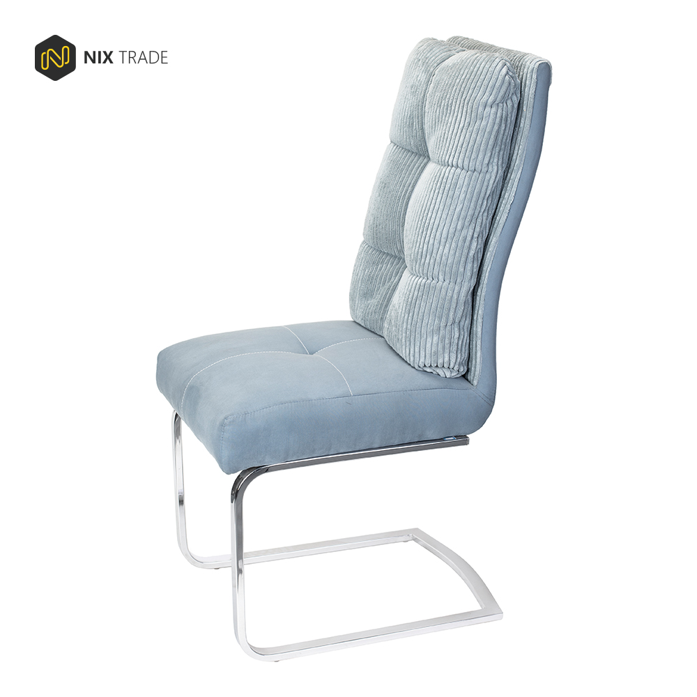 Modern Style Good Quality Home Restaurant Sillas Popular Professional Design Arched Legs Chrome Frame Dining Room Chairs