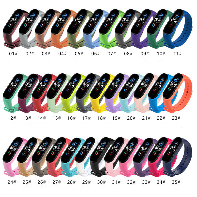 2021 new style smartwatch strap is suitable for Xiaomi 6 5 4 3 meter Bracelet Compatible color silicone strap mobile phone watch