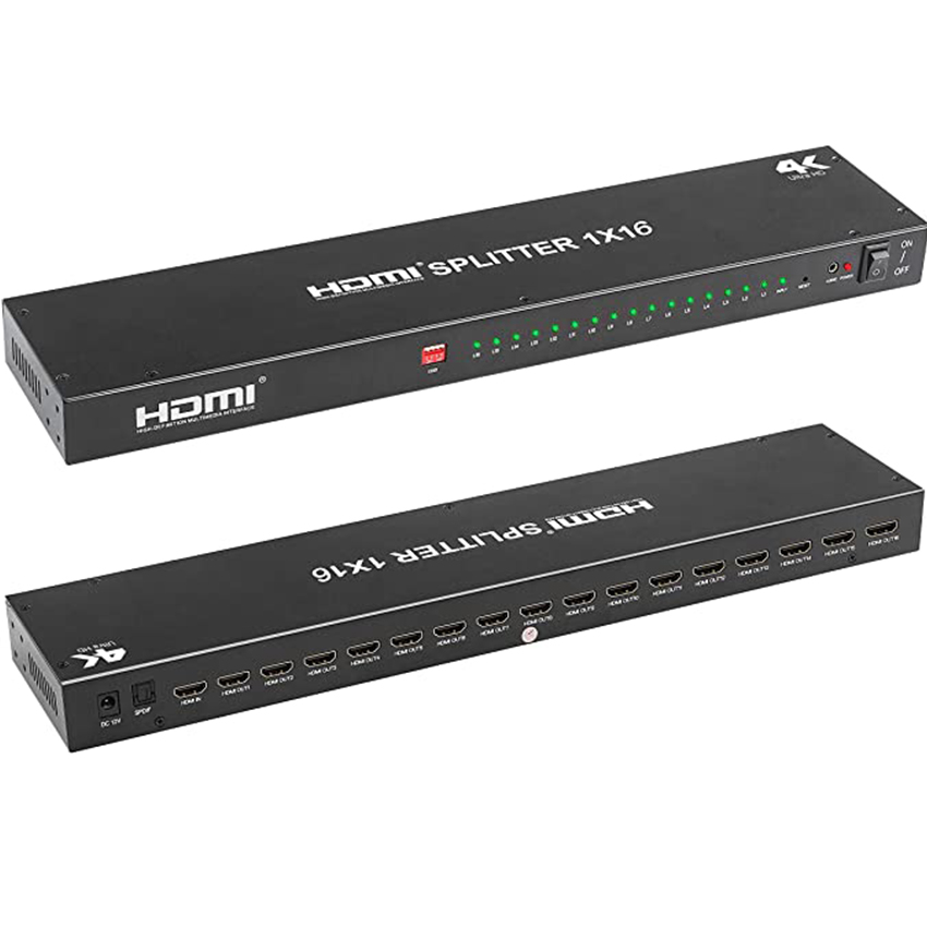 Оригинальный заводской Лидер продаж KUYIA HDCP 1,4 в 16 каналов HDMI сплиттер wjth Удаленный 4K Переключатель hdmi сплиттер 1 в 16 Выход мультиинтерфейс