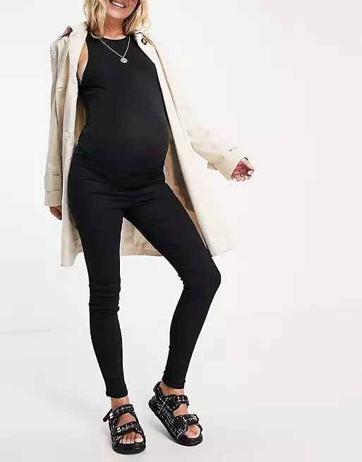 Custom maternity dress Black Fashion Skinny Pregnant Slim Fit Trousers Pregnancy Clothes Plus Size