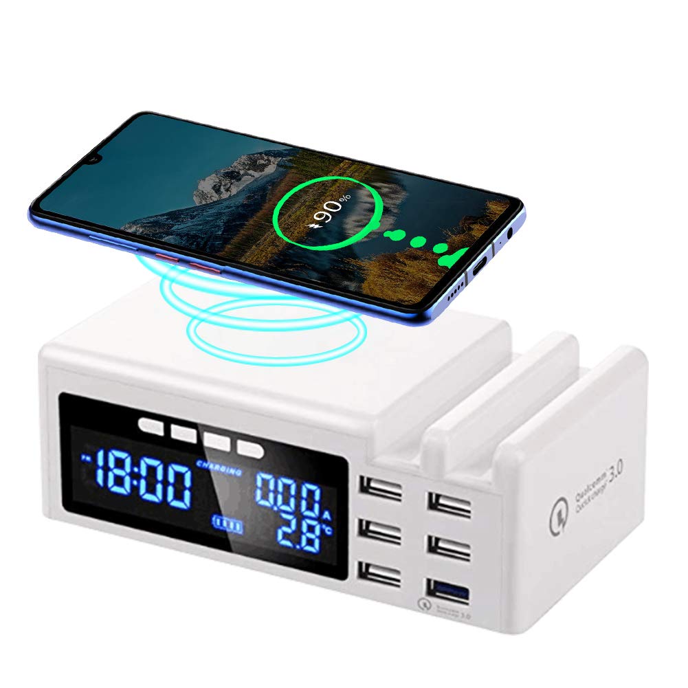 Многопортовая зарядная станция USB QC3.0, быстрая зарядка, держатель для быстрой зарядки мобильного телефона