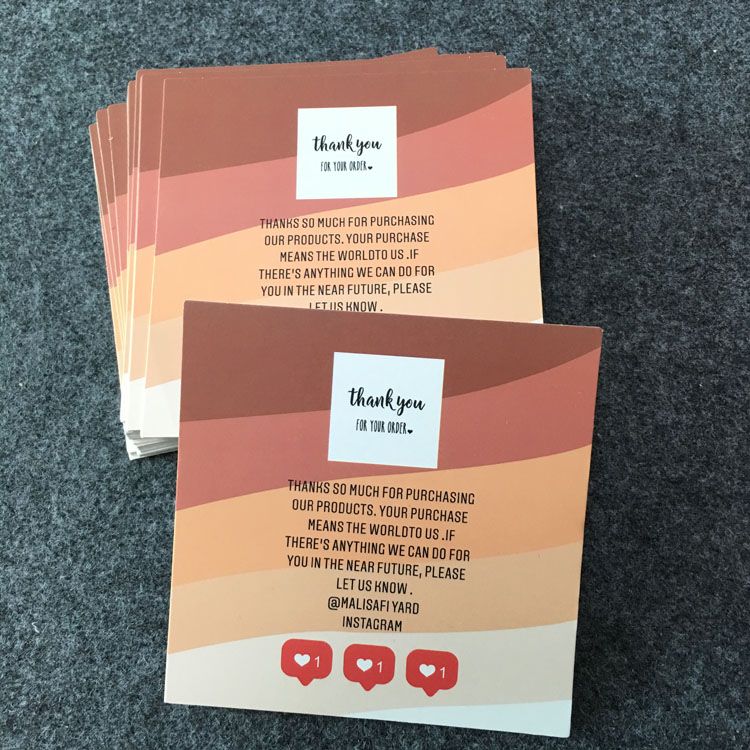 Luxury Printed Thankyou Card With Own Design 400gsm Coated Paper Tag For Promotion Custom Postcard