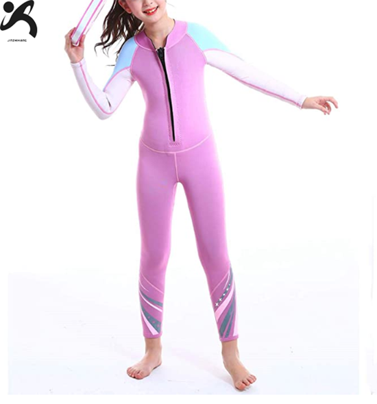 Wholesale 3mm neoprene long sleeve front Zipper kids wetsuit for swimming Diving Snorkeling Surfing