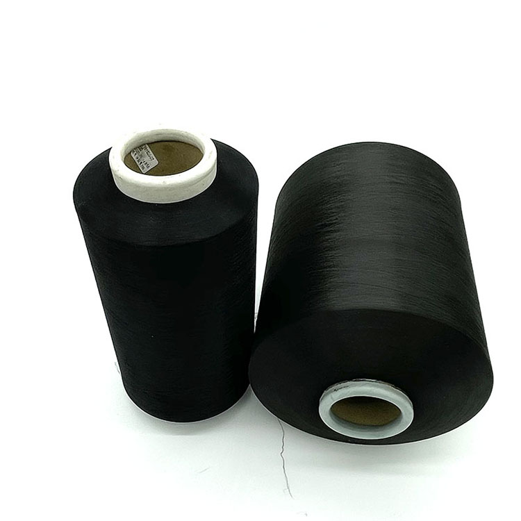 Low Price 100% Polyester Yarn Dope Dyed Black Recycled Polyester Spun Yarn for Knitting and Weaving