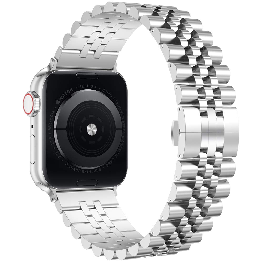 Ремешок из нержавеющей стали для Apple Watch Band, тяжелый браслет с застежкой-бабочкой для iWatch Series 5/4/3/2/1 40 44 мм