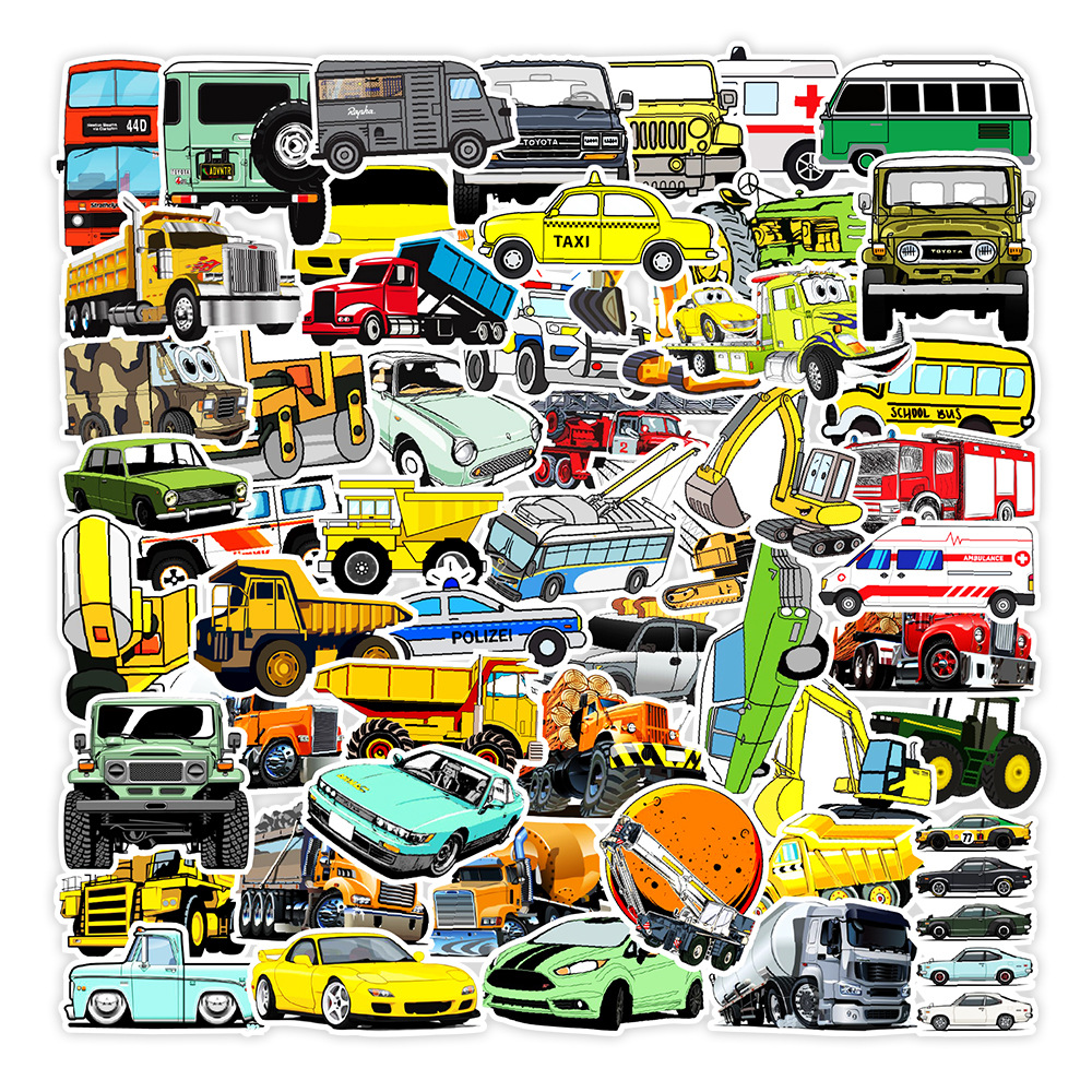 50PCS Full engineer racing series car sticker custom waterproof for car skateboard luggage laptops