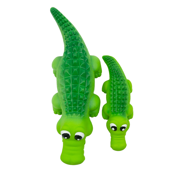 Thinkerpet Drop shipping Wholesale natural latex pet toys funny cartoon animal crocodile puppy molar chew toy