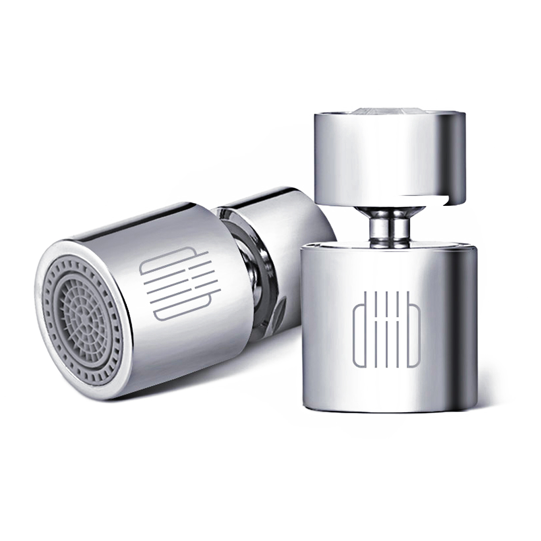 Diiib Kitchen Faucet Aerator Water Tap Nozzle Bubbler Water Saving Filter 360-Degree Double Function 2-Flow Splash-proof Tap Con