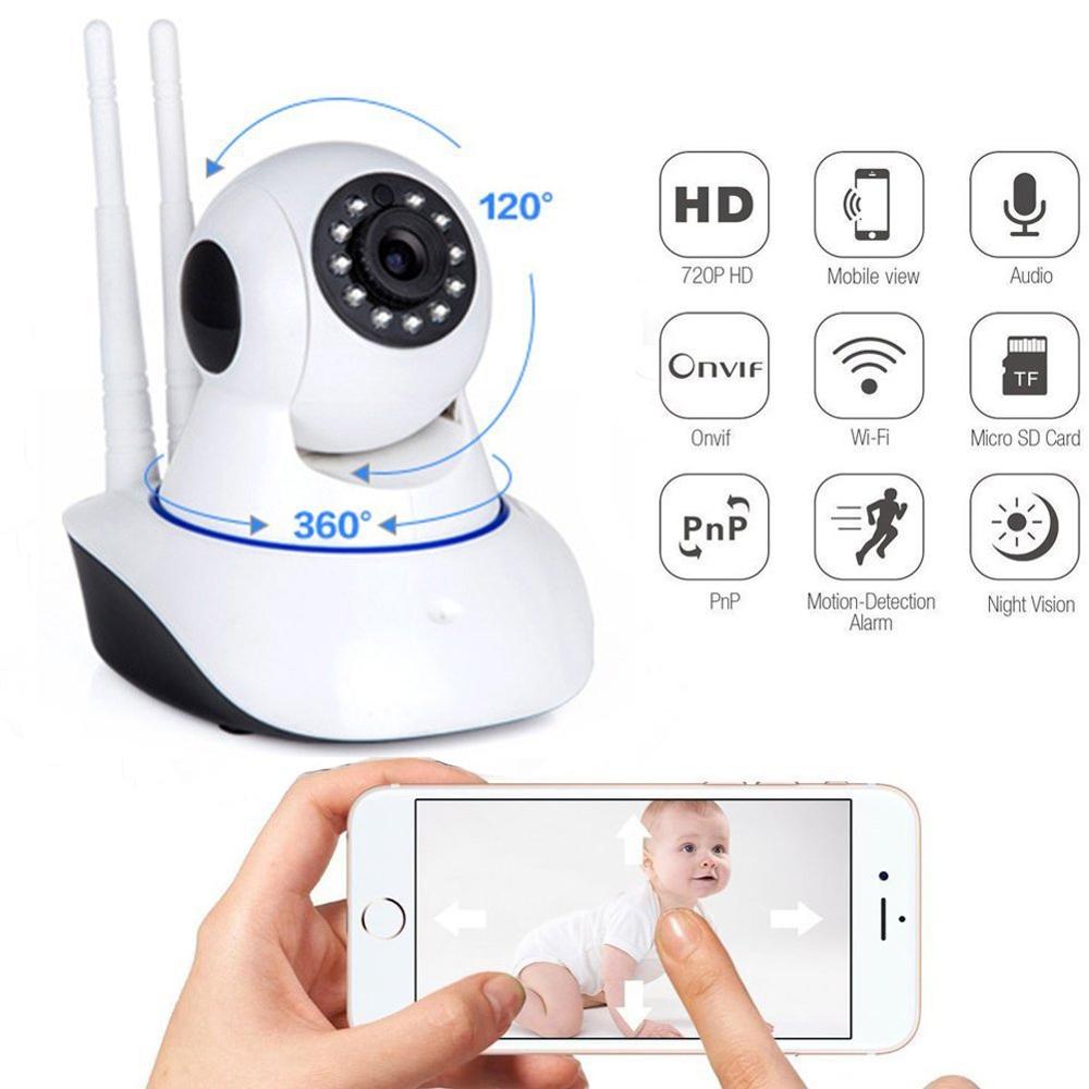 Главная Безопасность 720P Wi Fi IP камера Аудио запись SD карты памяти P2P HD видеонаблюдения беспроводной видеоняни и Радионяни