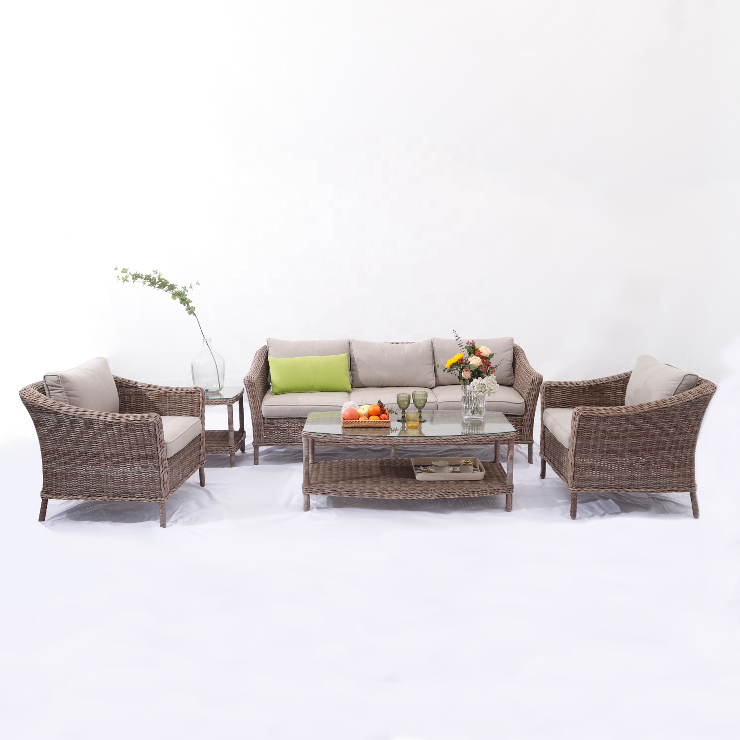 5 Pieces Wicker Garden outdoor Restaurant furniture China outdoor Garden Set Sofa Set