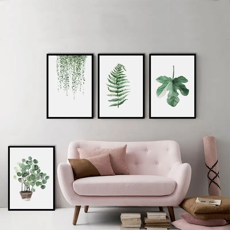 Modern Pastoral Simple Tropical Green Plant Leaf Wall Art Decoration Canvas Painting