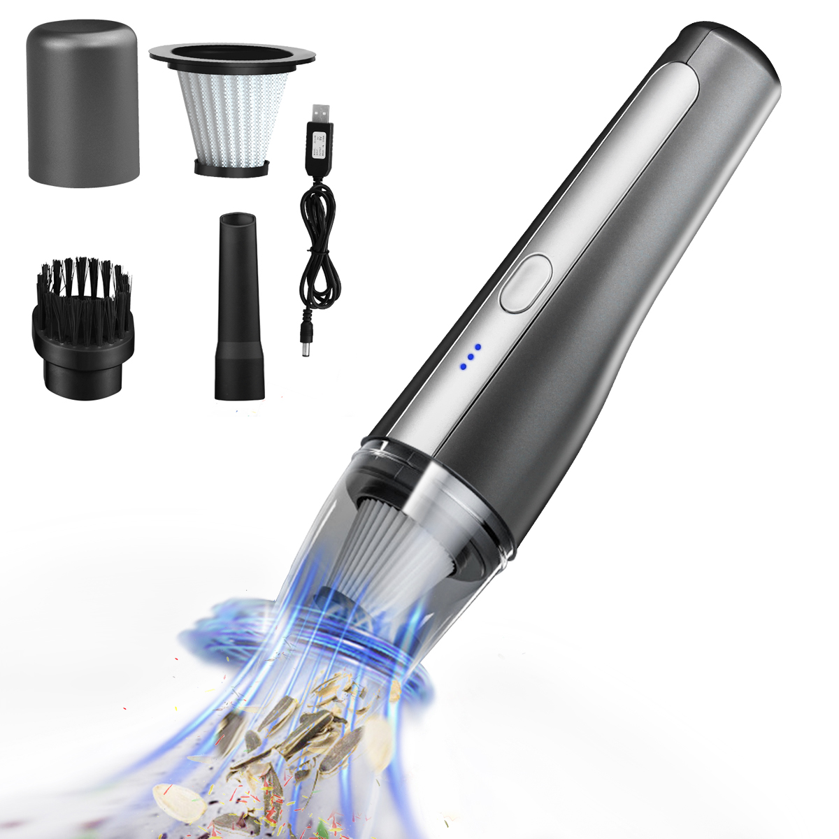 Popular Handheld Car Vacuum Cleaner Cordless With 120W High Power USB Charging Portable Mini Auto Vacuum Cleaner
