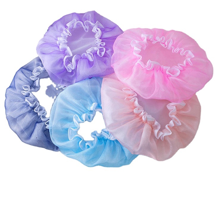 Bathing Cap Double Layer Waterproof Polyester Cotton Hair Cover Multicolor Shower Hats Bathroom Products