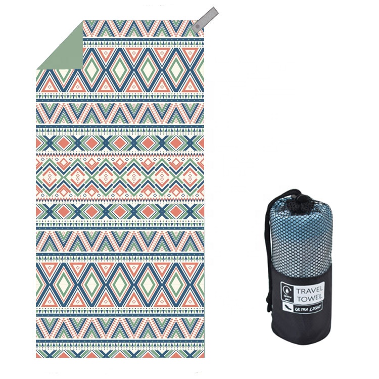 China Supplier Custom Sublimation Microfiber Sand Free Beach Towel With Custom Logo