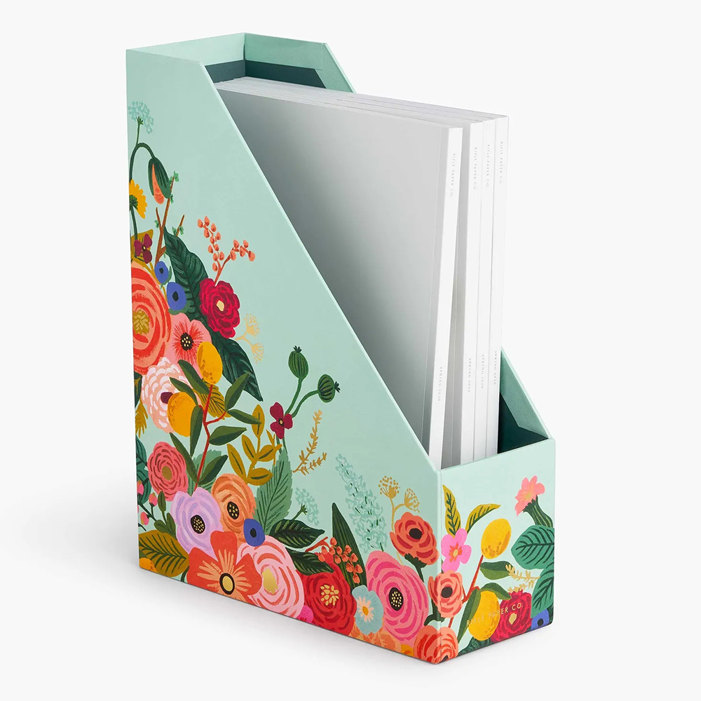 Пользовательский логотип печать картонная бумага офисный стол Folio Файл Организатор журнал держатель с этикеткой стойки