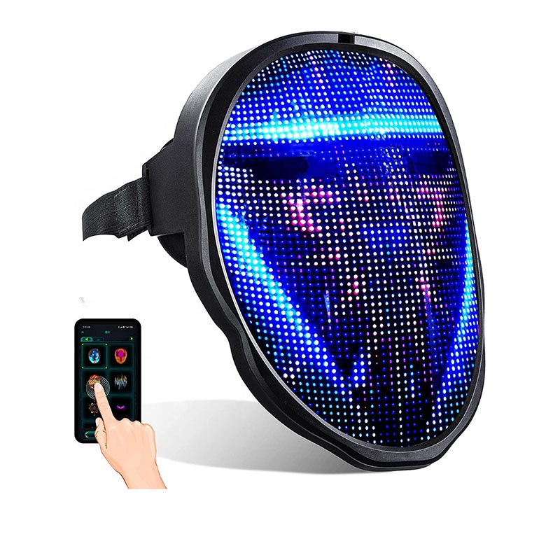 Halloween party rave neon led cat face light up horror up face ghost ride task force x cosplay mask