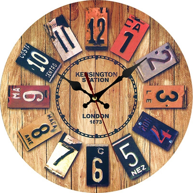 Hot Selling Clocks European Creative Wooden Clocks Living Room Bedroom Decorative Round Wall Clocks