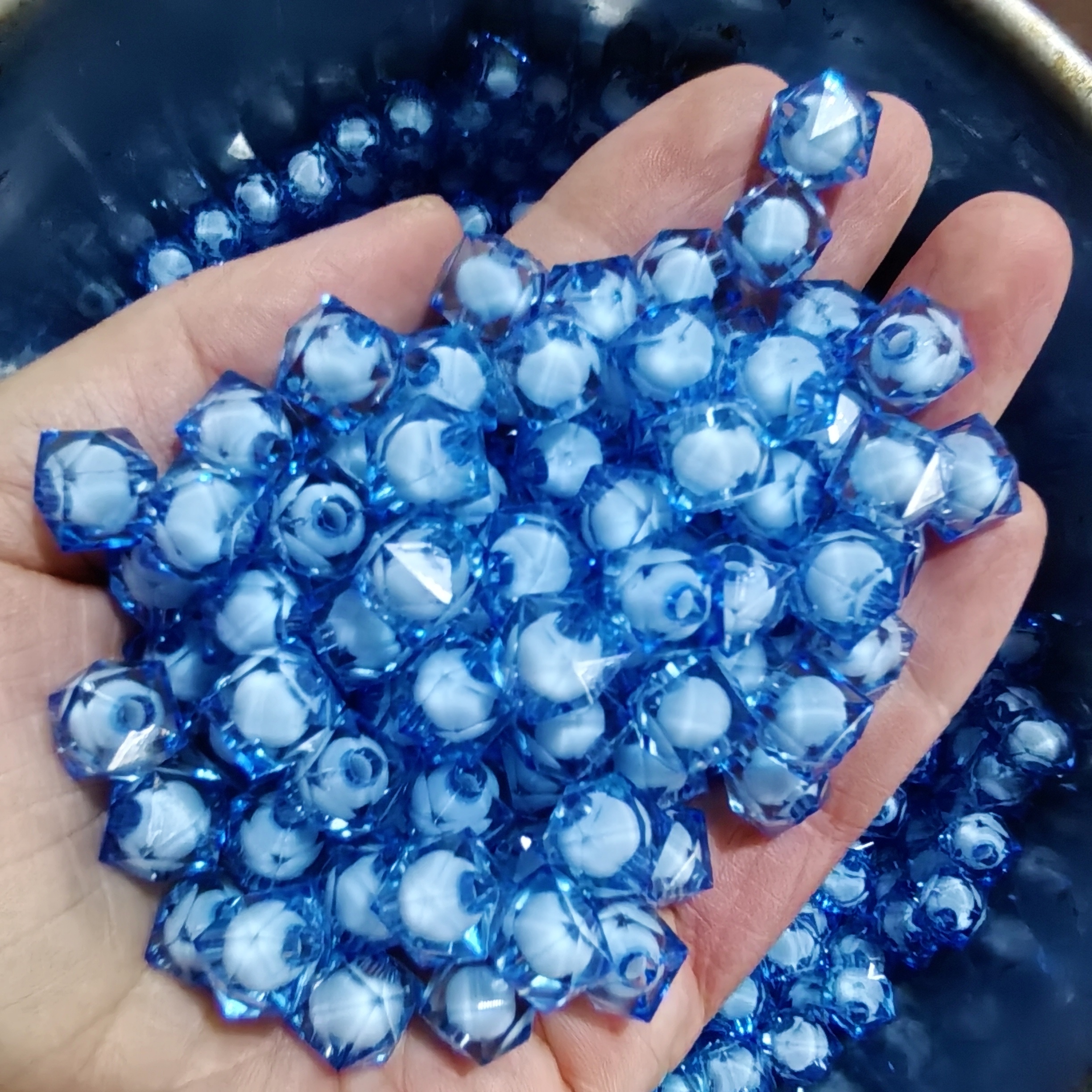Wholesale 500g/bag Acrylic Plastic Beads Square Clear Faceted Beads 10mm 12mm 14mm DIY Acrylic Crystal Beads