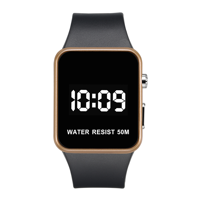 Low MOQ Men Sport LED Watches Top Brand Square Mirror Face Silicone Digital Wristwatch Electronic Clock reloj