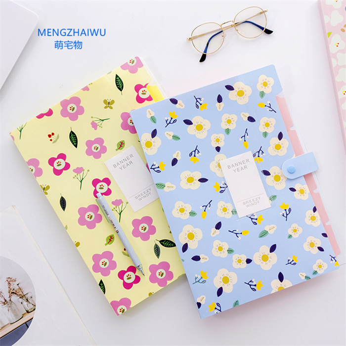 Germany school and office supplies Floral PP expanding file folder A4 Multi-layer plastic waterproof document storage bag