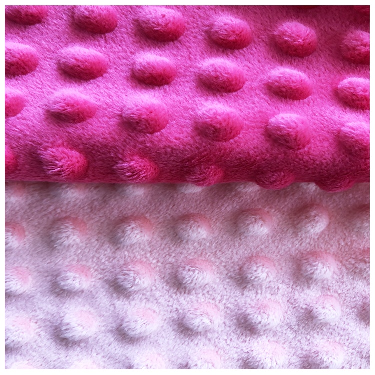 100% polyester velboa dot embossed super soft low pile plush velour minky dot fabric