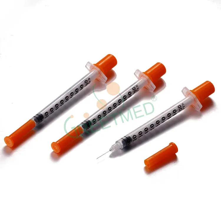 Insulin syringe high quality medical pp colored 1m insulin syringe