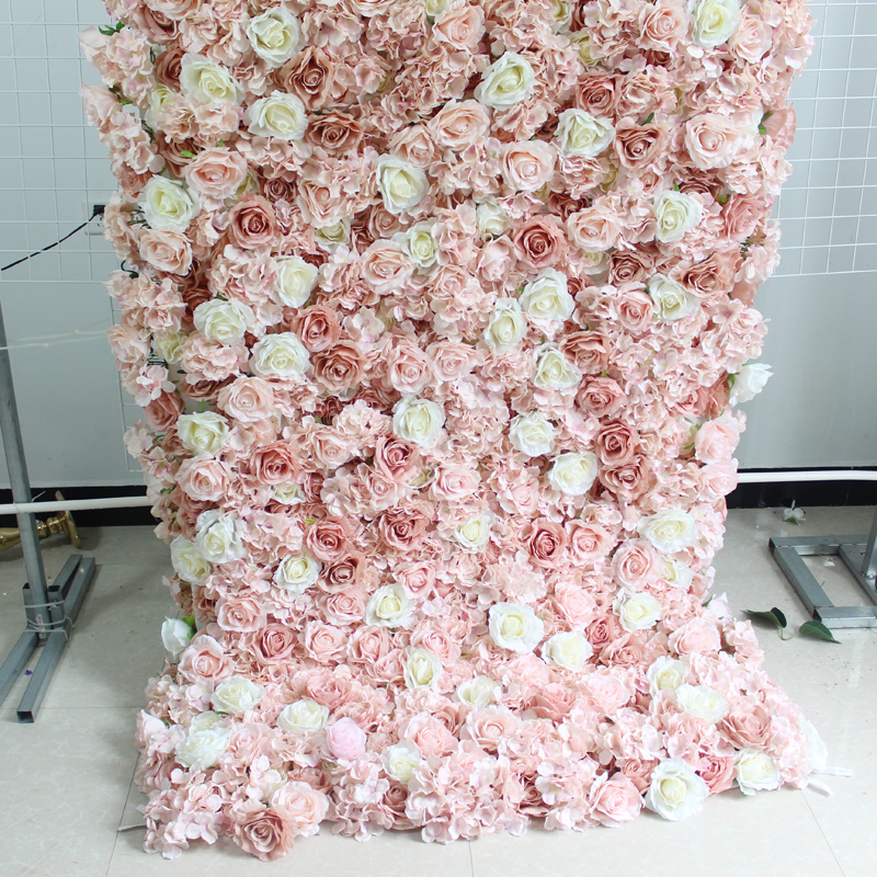 SPR 1.2*2.4m(4*8ft)/pc roll up cloth base blush pink artifical flowerwall backdrop wedding occasion decoration event arrangement